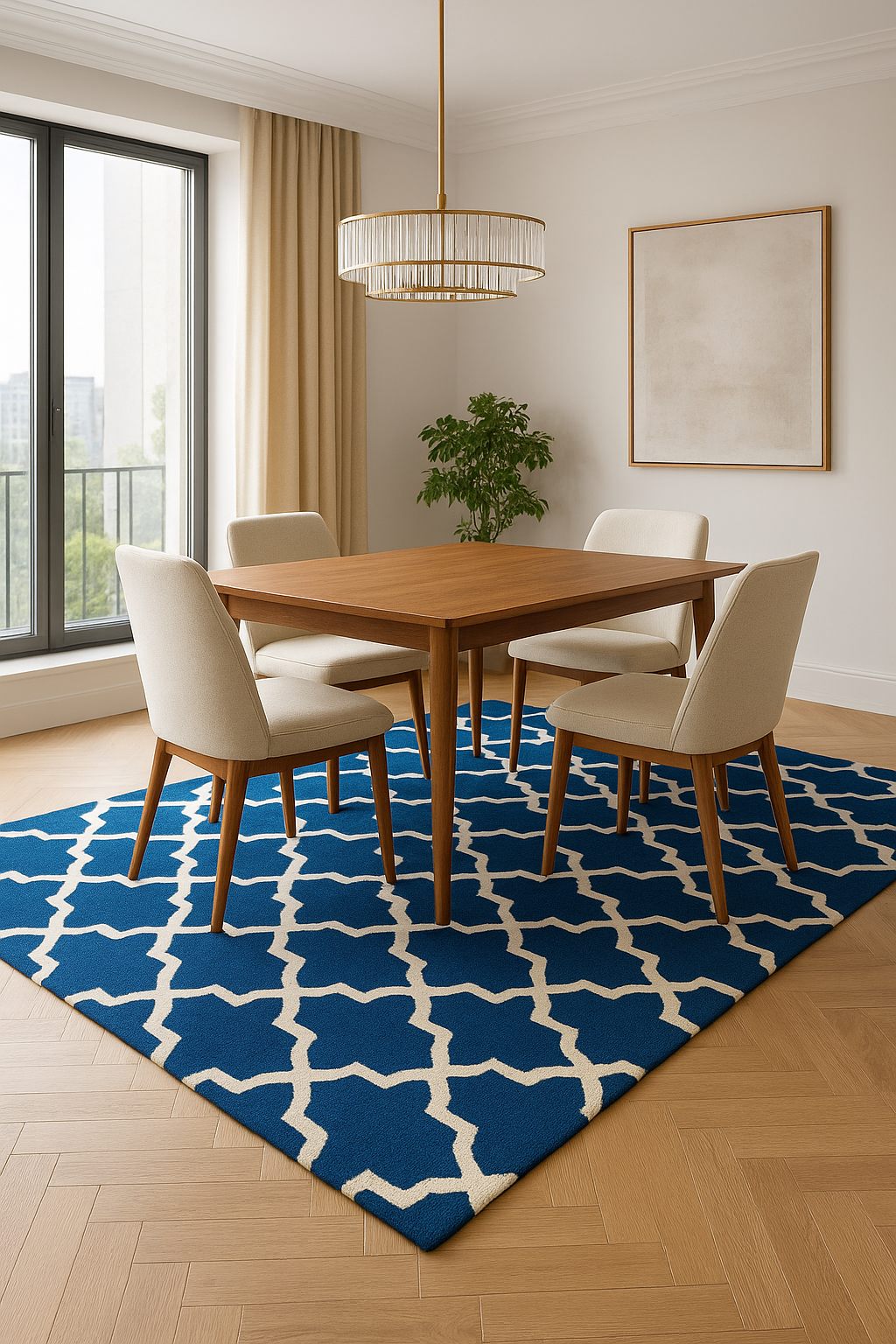 The Blue & White Geometry (135*195 CM)